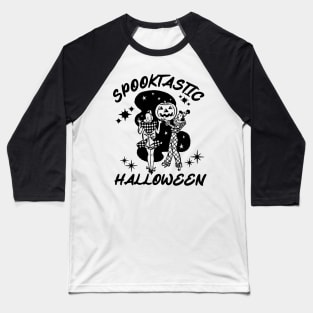 Retro 80s Spooky Halloween Girls Having Fun Party Baseball T-Shirt